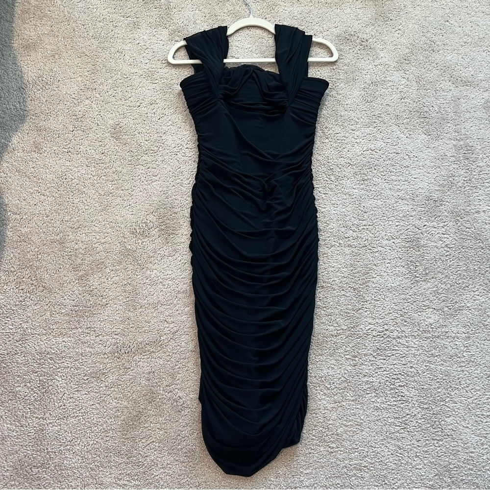 Fashion Nova Black Ruched Women's Dress